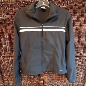 Nike Medium Retro 70s Athletic Lightweight Embroidered Lined Track Jacket Gray